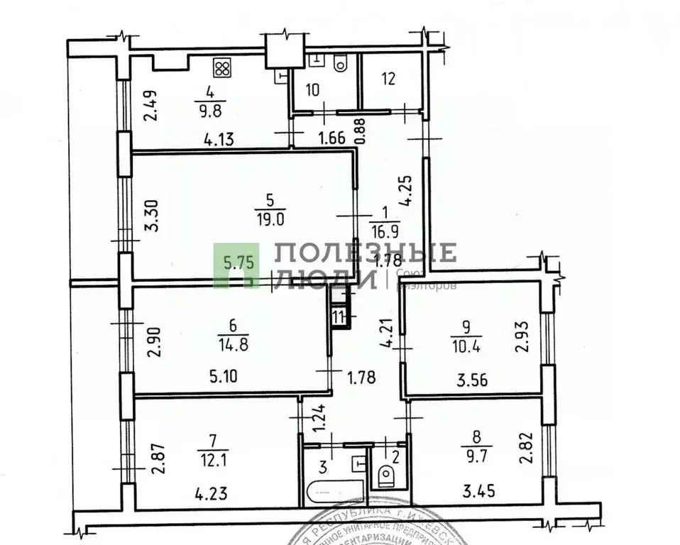 5-к кв. Удмуртия, Ижевск Автозаводская ул., 13 (102.0 м) - Фото 1