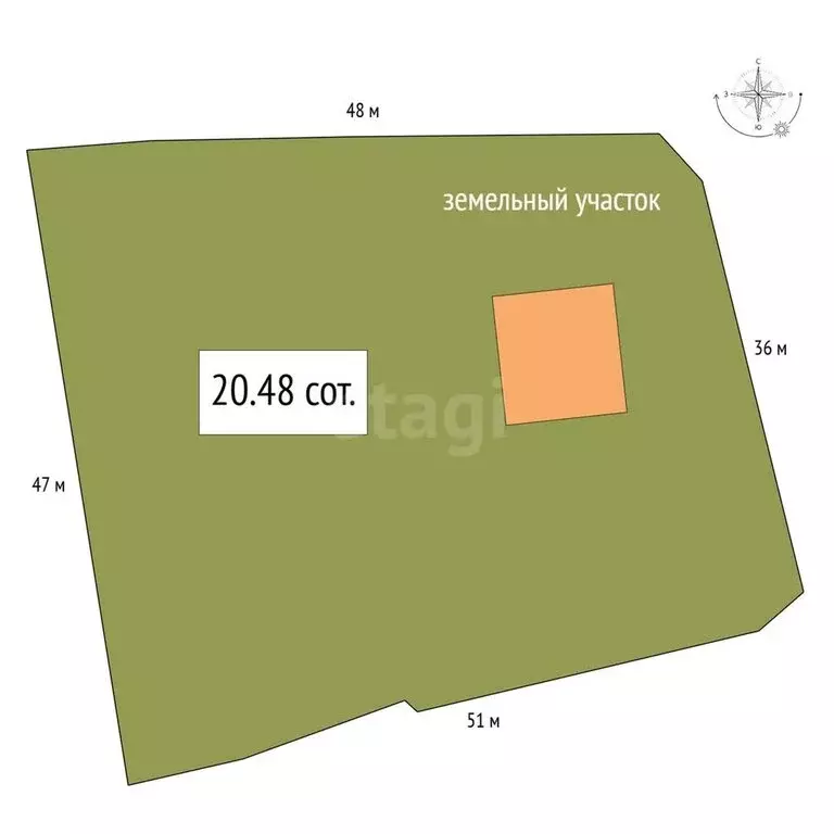 Участок в село Бирюля, Совхозная улица (45 м) - Фото 1