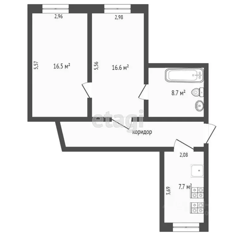 2-к кв. Крым, Саки ул. Лобозова (49.5 м) - Фото 2
