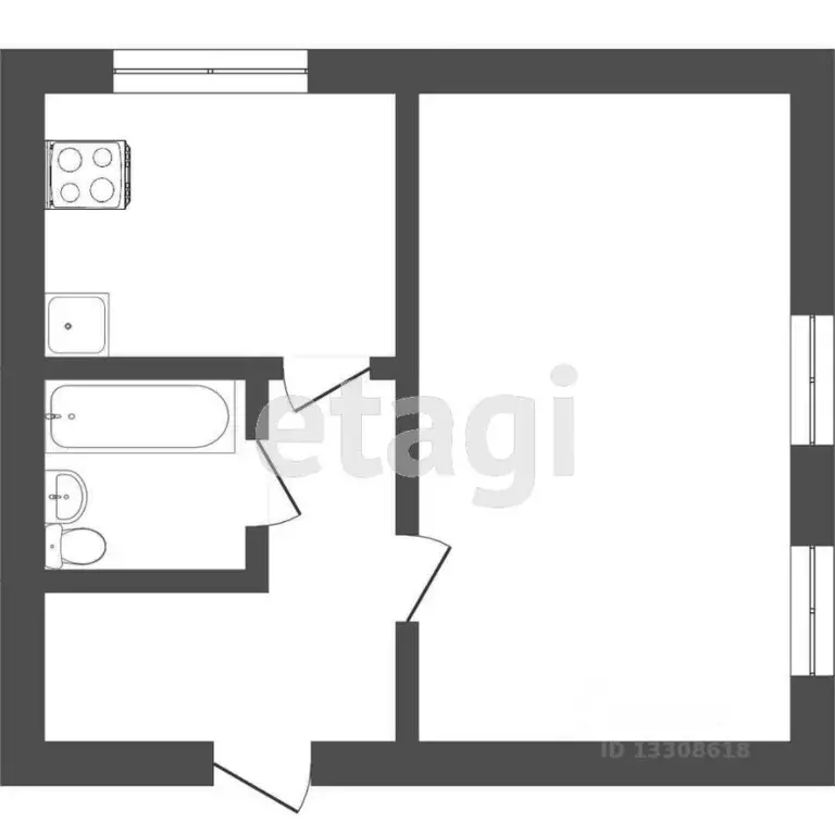 1-к кв. Омская область, Омск просп. Мира, 30В (34.4 м) - Фото 1