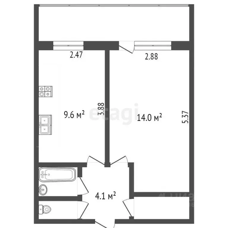 1-к кв. Московская область, Одинцово ул. Чикина, 17 (36.4 м) - Фото 1