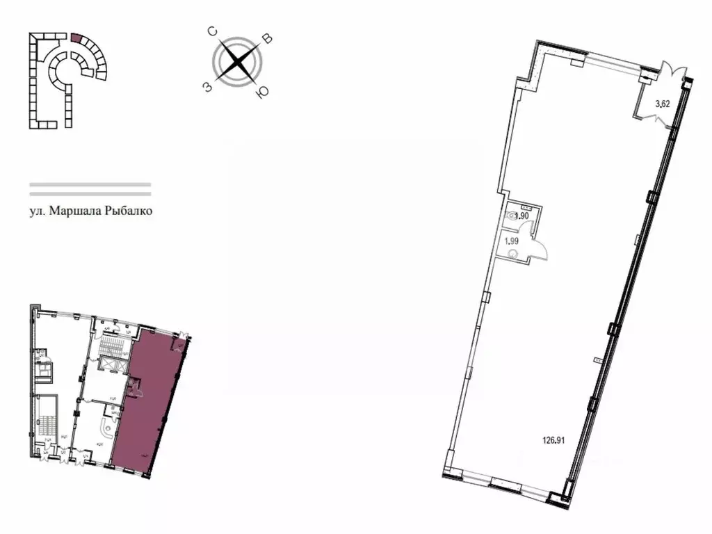 Помещение свободного назначения в Москва ул. Маршала Рыбалко, 2к9 (101 ... - Фото 2