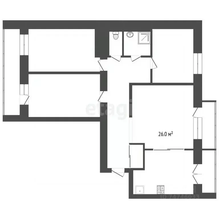 4-к кв. Крым, Евпатория просп. Победы, 62 (75.0 м) - Фото 1
