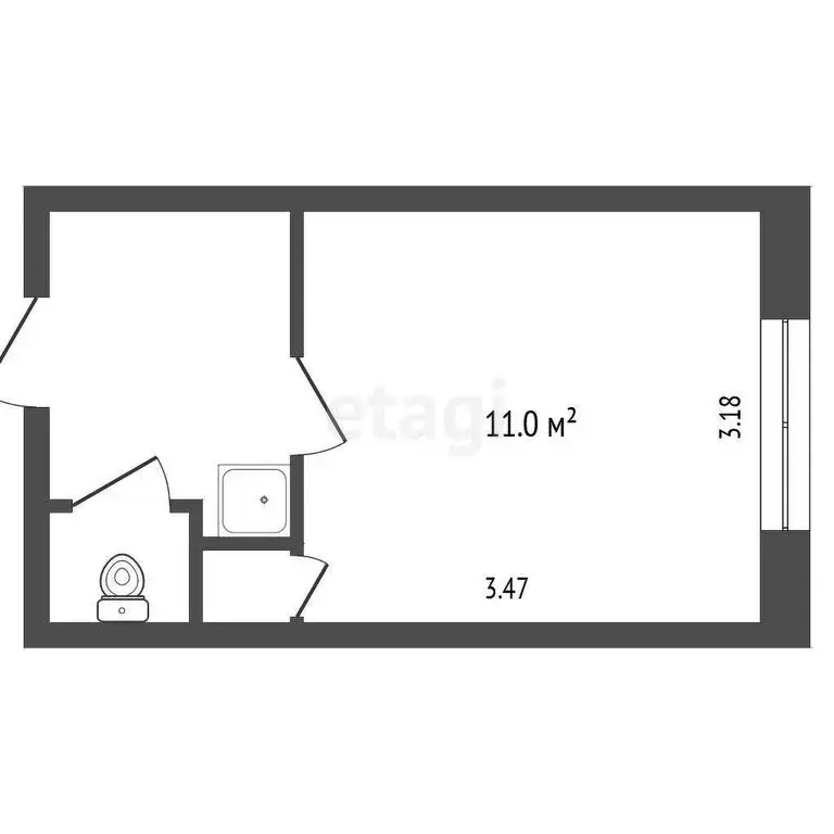 Квартира-студия: Томск, проспект Фрунзе, 122 (17.3 м) - Фото 0