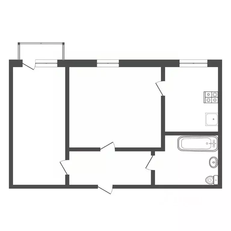 2-к кв. Тульская область, Тула Первомайская ул., 9 (61.4 м) - Фото 2