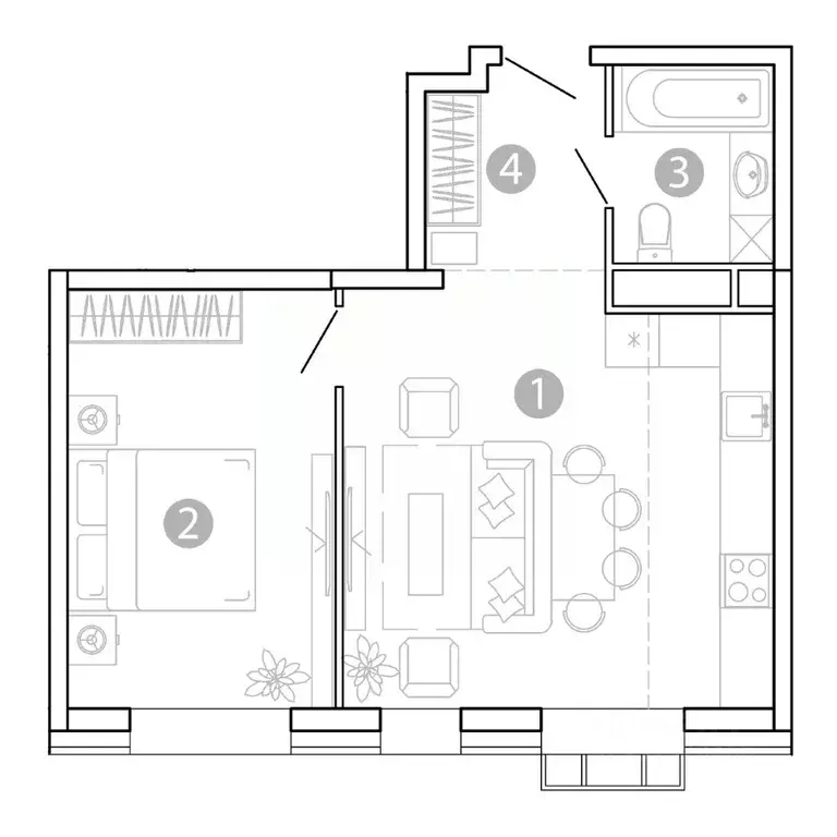 2-к кв. Забайкальский край, Чита 1-я Коллективная ул., 6 СТР (44.85 м) - Фото 1