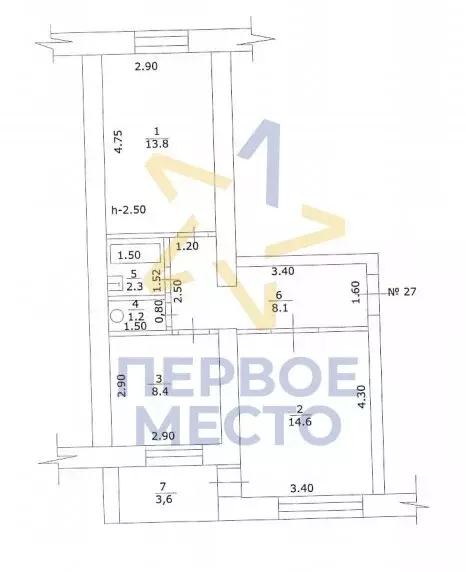 2-комнатная квартира: Благовещенск, улица Комарова, 11 (50.2 м) - Фото 2