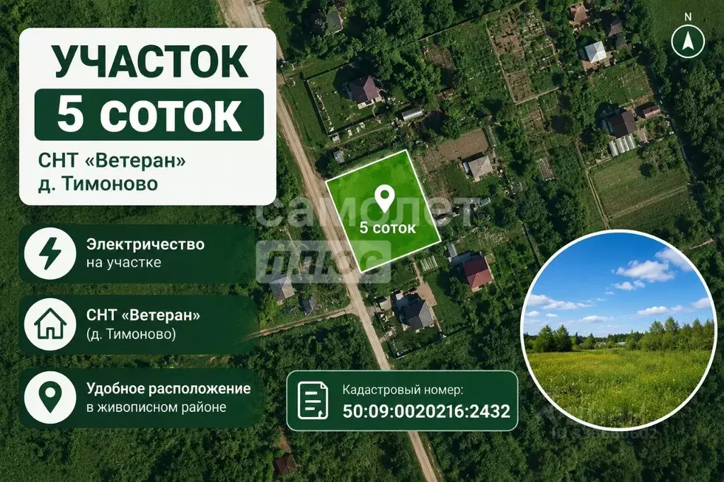 Участок в Московская область, Солнечногорск городской округ, Ветеран ... - Фото 1