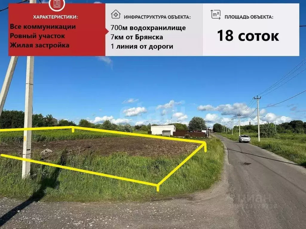 Участок в Брянская область, Брянский район, Добрунское с/пос, д. ... - Фото 1