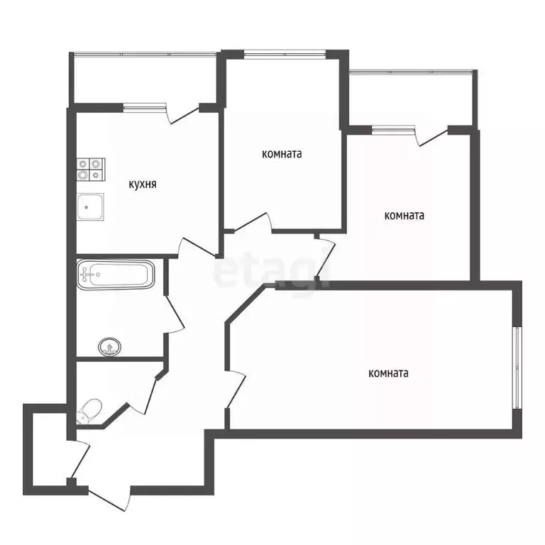 3-к кв. Воронежская область, Воронеж Шилово мкр, ул. Теплоэнергетиков, ... - Фото 2