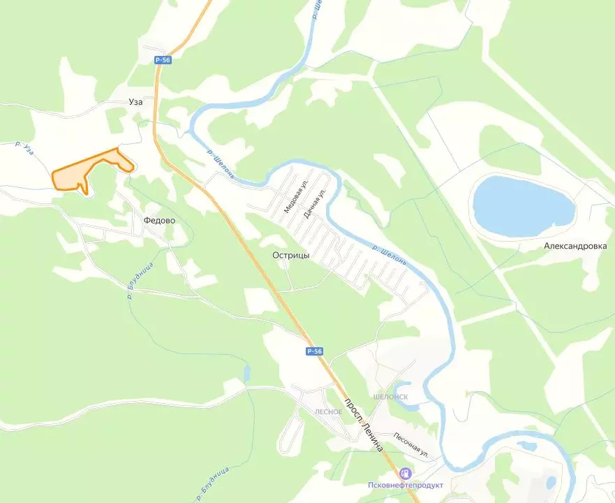 Участок в Псковская область, Порховский муниципальный округ, д. Уза ... - Фото 1