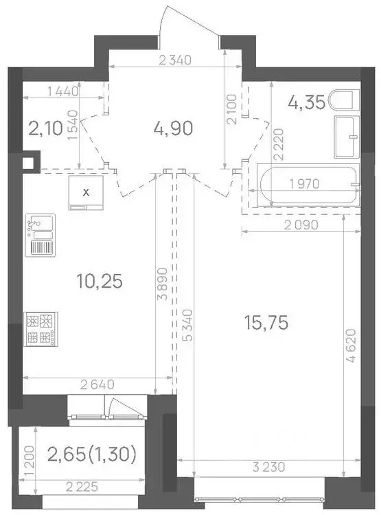 1-к кв. Татарстан, Казань Краснококшайская ул., 60 (38.65 м) - Фото 0