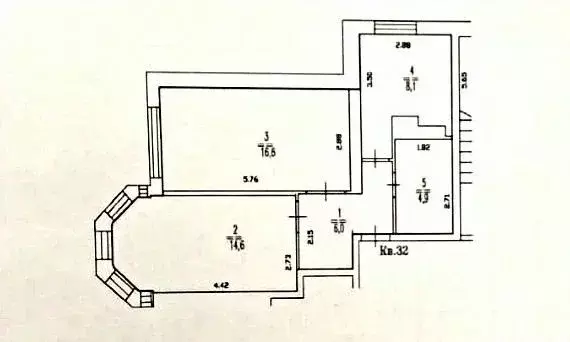 2-к кв. Нижегородская область, Кстово 6-й мкр, 38 (50.2 м) - Фото 1