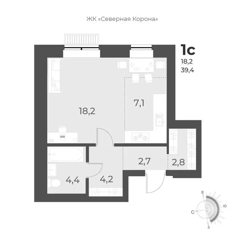 1-комнатная квартира: Новосибирск, улица имени генерал-майора А.Н. ... - Фото 0