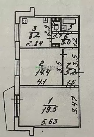 2-к. квартира, 54 м, 4/5 эт. - Фото 0