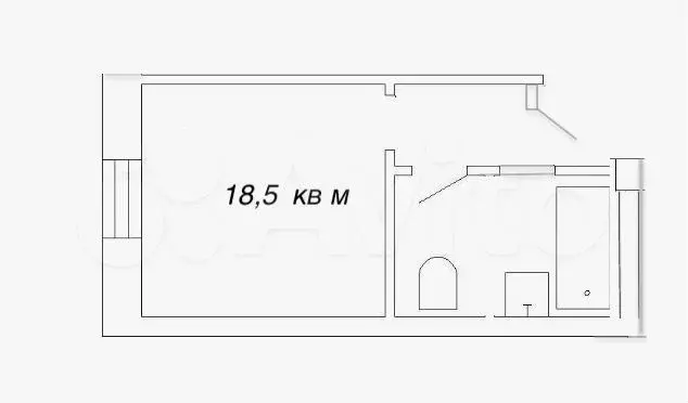 Доля в квартира-студии, 18,8 м, 1/8 эт. - Фото 0