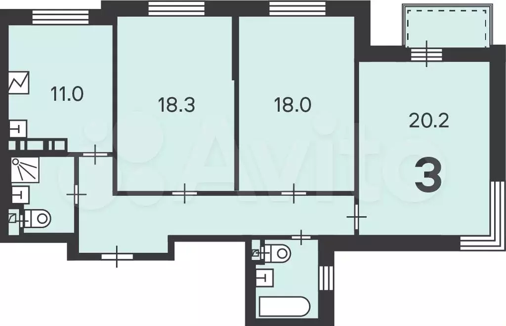 Аукцион: 3-к. квартира, 87,9 м, 10/17 эт. - Фото 1