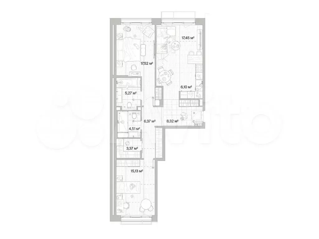 2-к. квартира, 84 м, 2/10 эт. - Фото 0