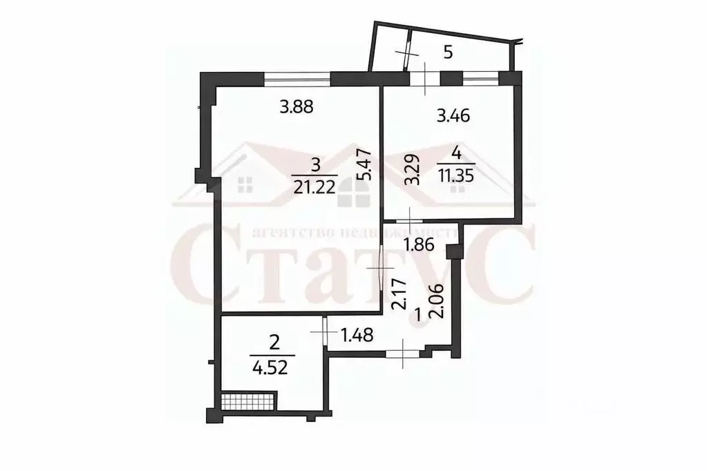 1-к кв. Белгородская область, Старый Оскол Зеленый Лог мкр, 6 (42.0 м) - Фото 2