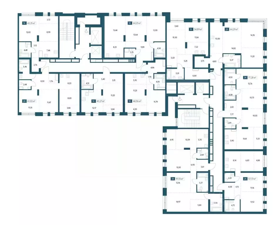 2-к кв. Хабаровский край, Хабаровск Адмирал жилой комплекс (55.29 м) - Фото 2