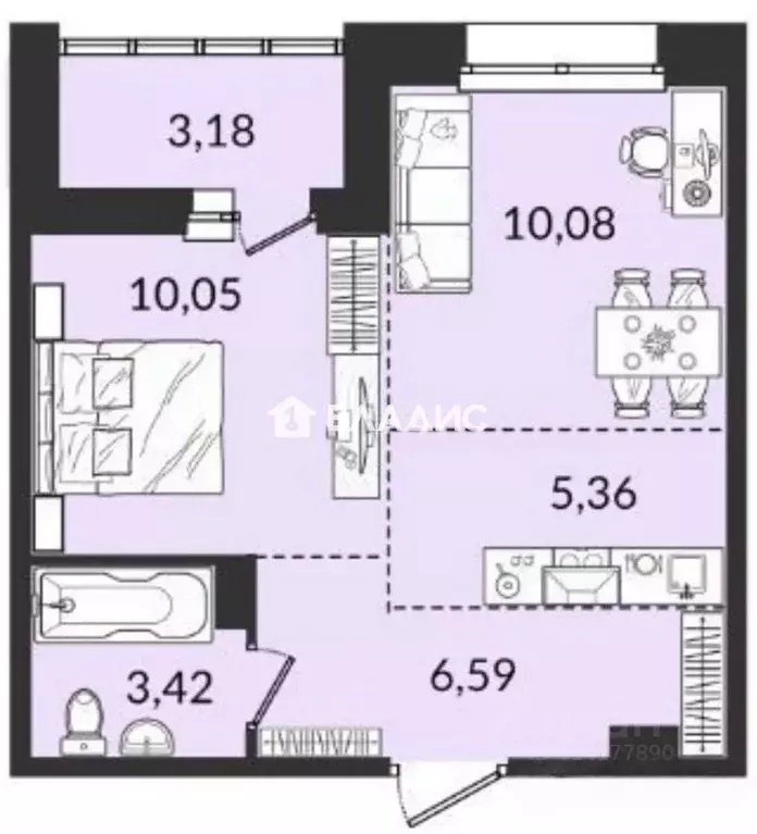 1-к кв. Иркутская область, Иркутск ул. Ивана Кочубея, 2/4 (39.0 м) - Фото 2