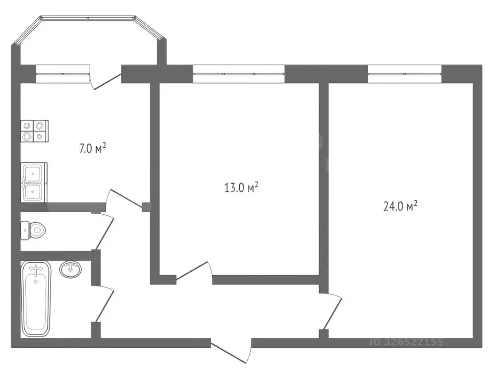 2-к кв. Архангельская область, Архангельск Московский просп., 55к2 ... - Фото 2