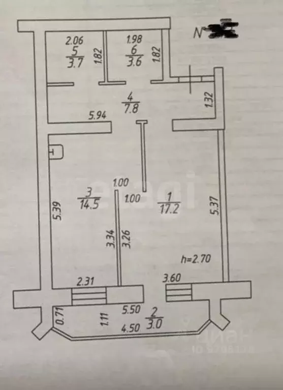 1-к кв. Татарстан, Казань ул. Мидхата Булатова, 5 (46.8 м) - Фото 2