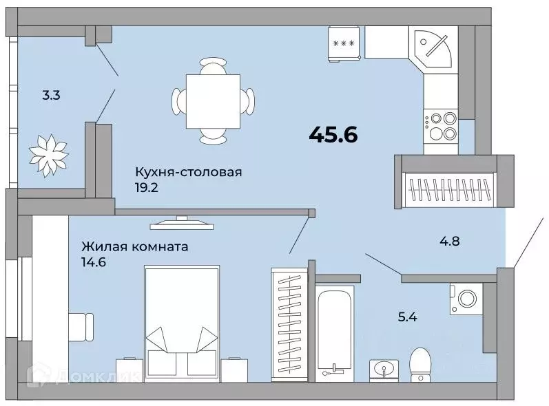 Продаётся 1-к квартира, 45.5 м - Фото 1