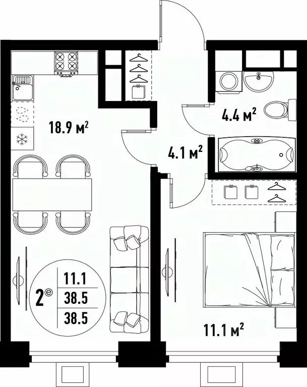 2-к кв. Астраханская область, Астрахань ул. Бэра, 29 (38.5 м) - Фото 2