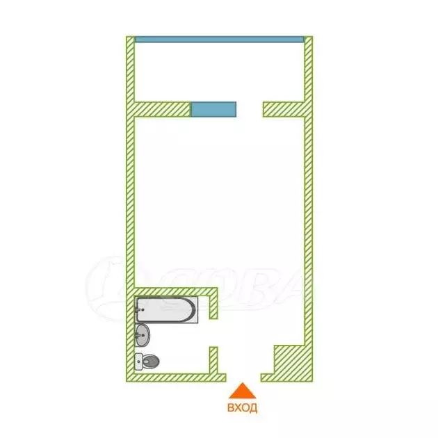 1-комнатная квартира: Тюмень, улица Энергетиков, 60А (17.3 м) - Фото 2
