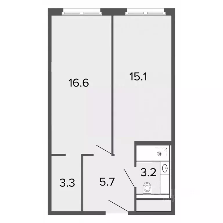 1-к кв. Санкт-Петербург Заозерная ул., 3к3 (44.0 м) - Фото 0