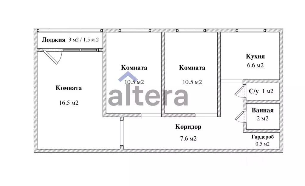 3-к кв. Татарстан, Казань ул. Кулахметова, 3 (55.0 м) - Фото 2