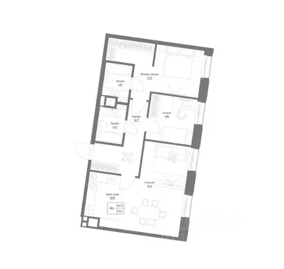 3-к кв. Татарстан, Казань Резиденция на Сары Садыковой жилой комплекс ... - Фото 1