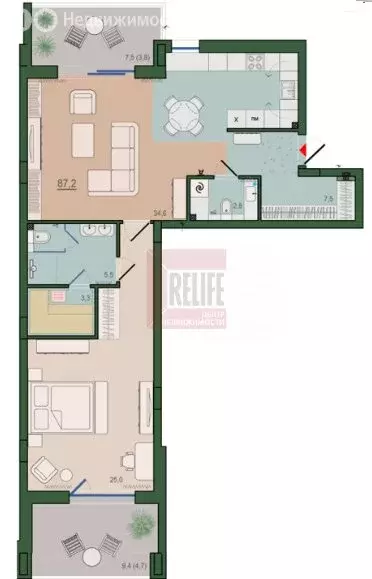 1-комнатная квартира: Калининград, улица Молодой Гвардии, 34 (85.2 м) - Фото 2