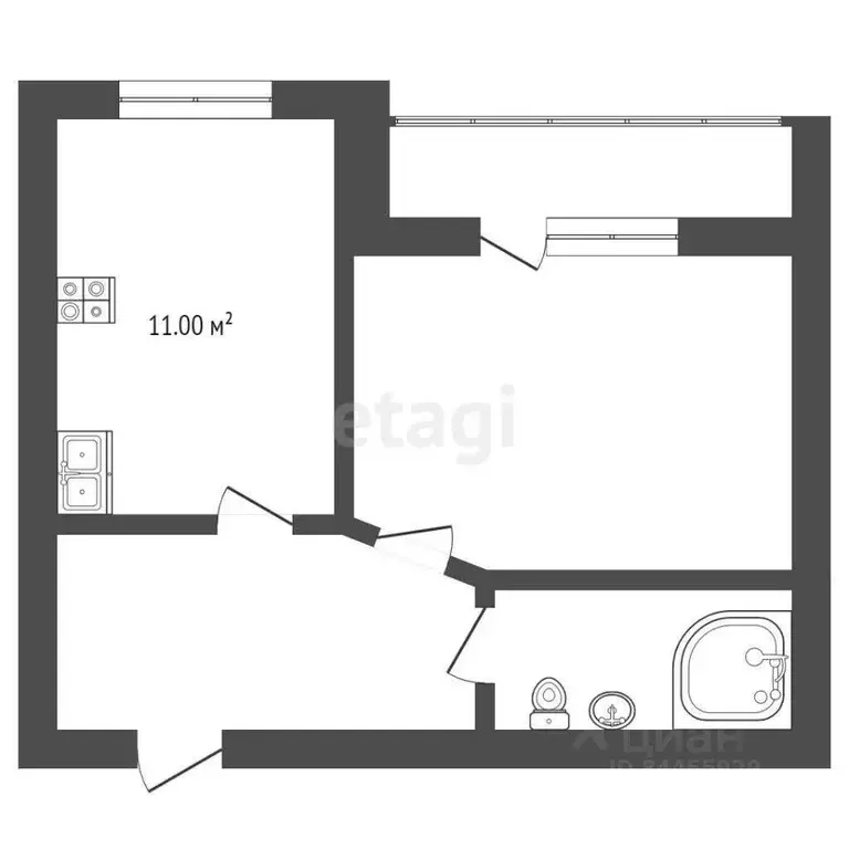 1-к кв. Ростовская область, Таганрог ул. Нестерова, 19 (37.5 м) - Фото 1