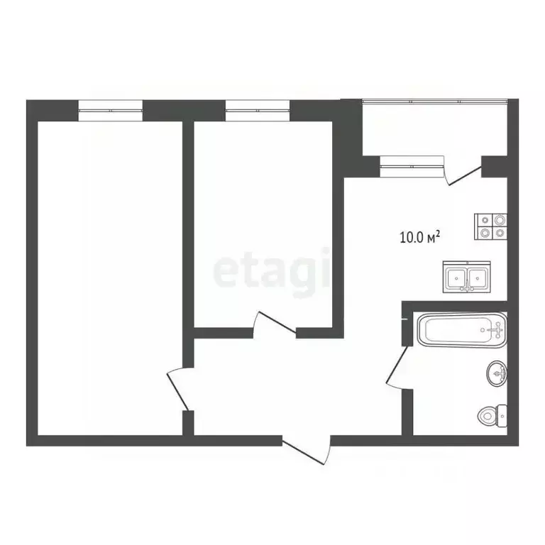 2-к кв. Оренбургская область, Оренбург ул. Дружбы, 11/1 (52.3 м) - Фото 1