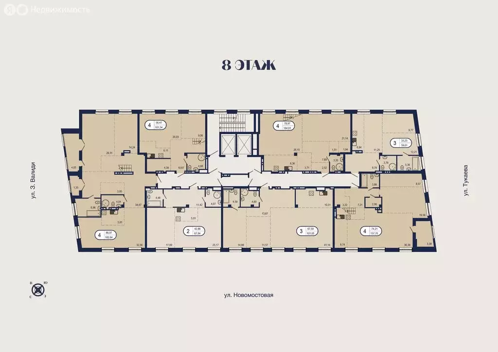 2-комнатная квартира: Уфа, Новомостовая улица, 4А (67.84 м) - Фото 1