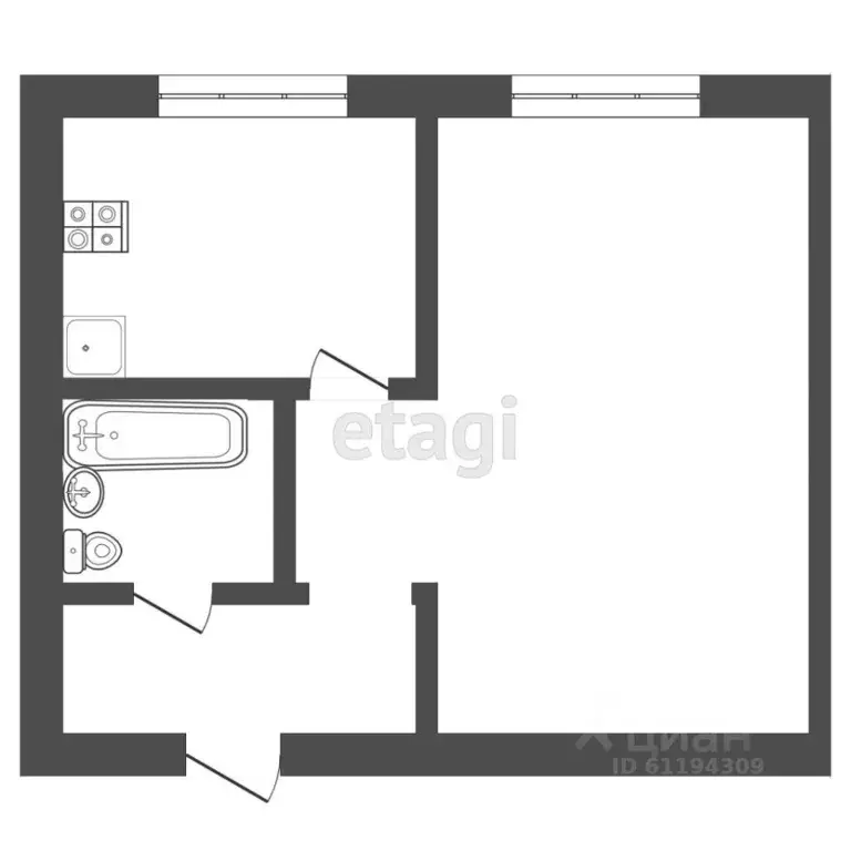 1-к кв. Мордовия, Саранск просп. 70 лет Октября, 167к1 (34.7 м) - Фото 2