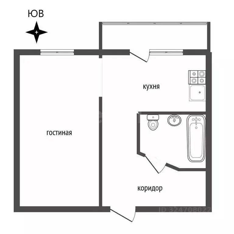 1-к кв. Воронежская область, Воронеж ул. Моисеева, 73 (29.0 м) - Фото 2
