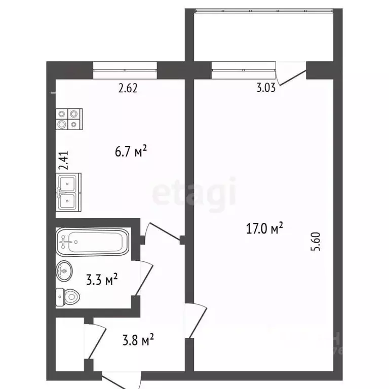 1-к кв. Татарстан, Альметьевск ул. Мусы Джалиля, 17 (31.5 м) - Фото 1