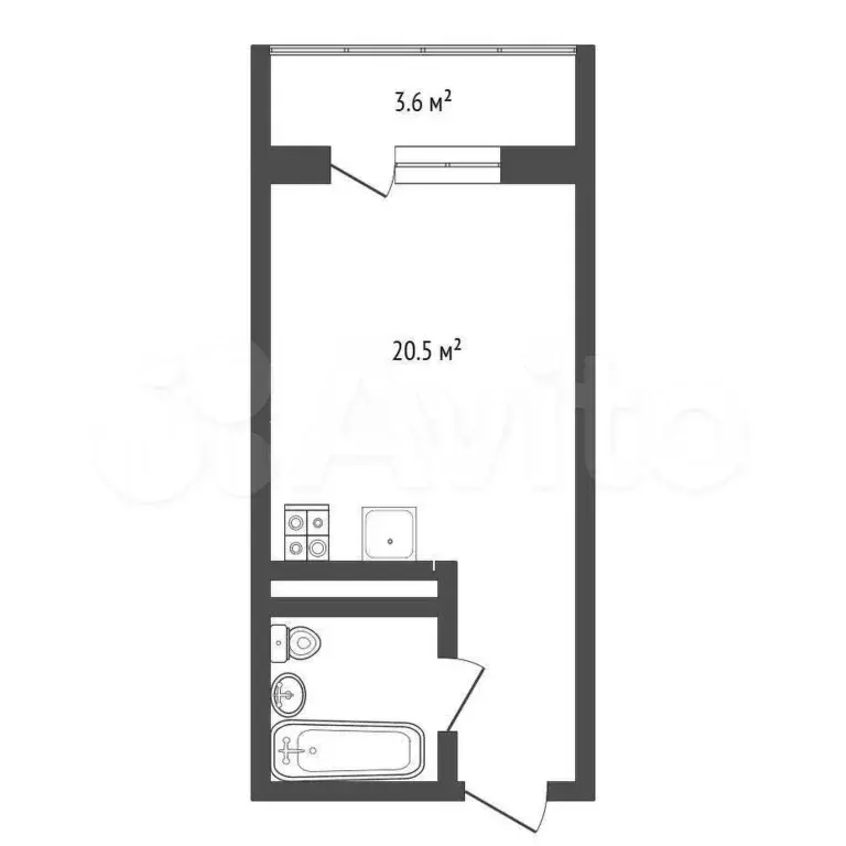 Квартира-студия, 20,5 м, 16/19 эт. - Фото 1