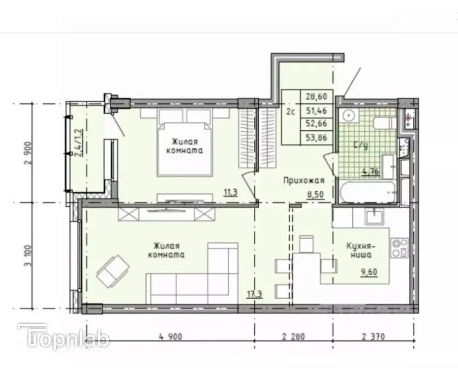 2-к кв. Московская область, Солнечногорск городской округ, Голубое пгт ... - Фото 2