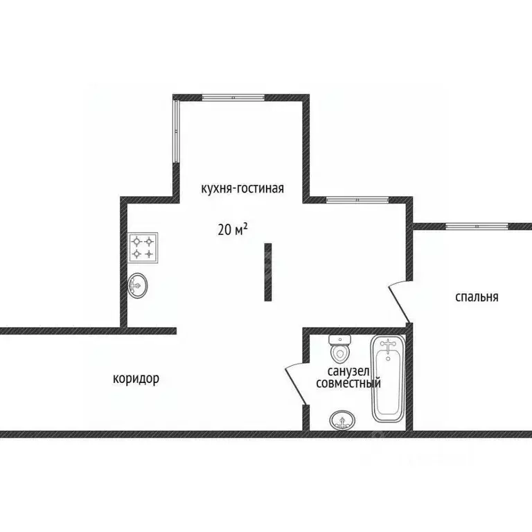 2-к кв. Белгородская область, Белгород ул. Каштановая, 16 (47.6 м) - Фото 2