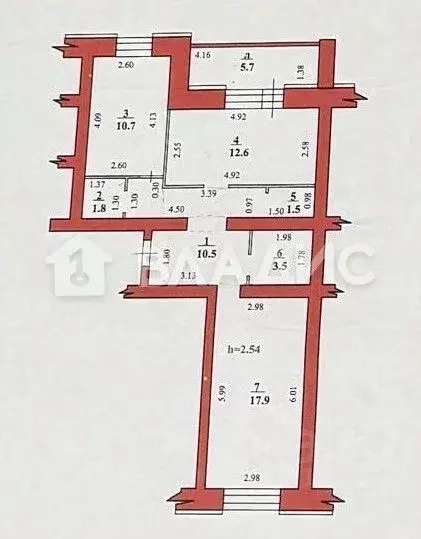 2-к кв. Башкортостан, Стерлитамак ул. Артема, 100 (58.5 м) - Фото 2