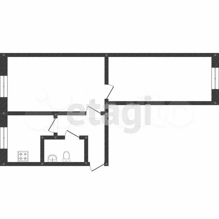 2-к. квартира, 44,2 м, 2/6 эт. - Фото 0