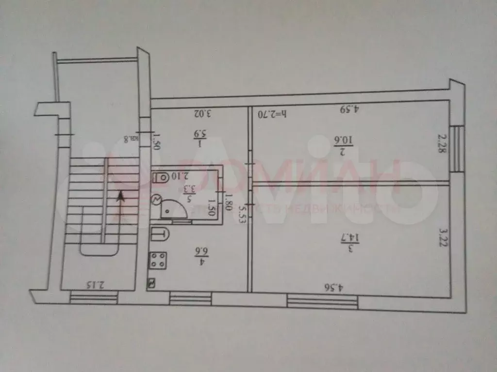 2-к. квартира, 41,1 м, 2/2 эт. - Фото 0