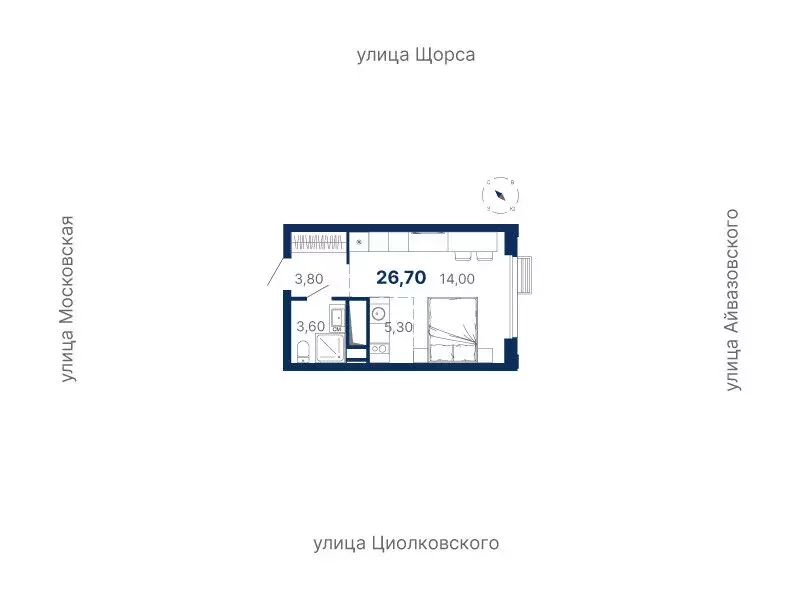 Квартира-студия: Екатеринбург, Московская улица, 249/2 (26.7 м) - Фото 0