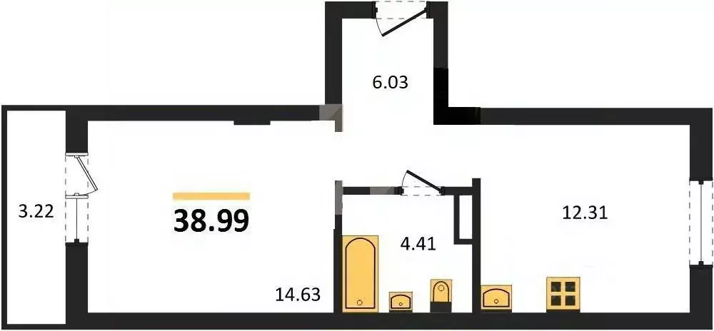 1-к кв. Владимирская область, Владимир ул. Родионовка, 4 (38.99 м) - Фото 0