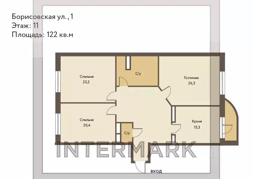 3-к кв. Москва Борисовская ул., 1 (122.0 м) - Фото 2