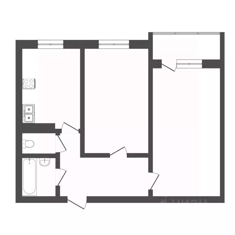 2-к кв. Тюменская область, Тюмень ул. Вересковая, 15 (51.2 м) - Фото 1